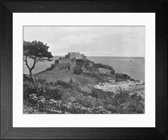 Framed Print : Mont Orgueil Castle, Jersey, c1896. Artist: Carl Norman Framed Print : Mont Orgueil Castle, Jersey, c1896. Artist: Carl Norman