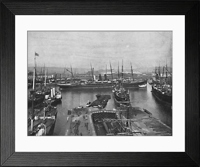 Framed Print : Southampton Docks, c1896. Artist: FGO Stuart Framed Print : Southampton Docks, c1896. Artist: FGO Stuart