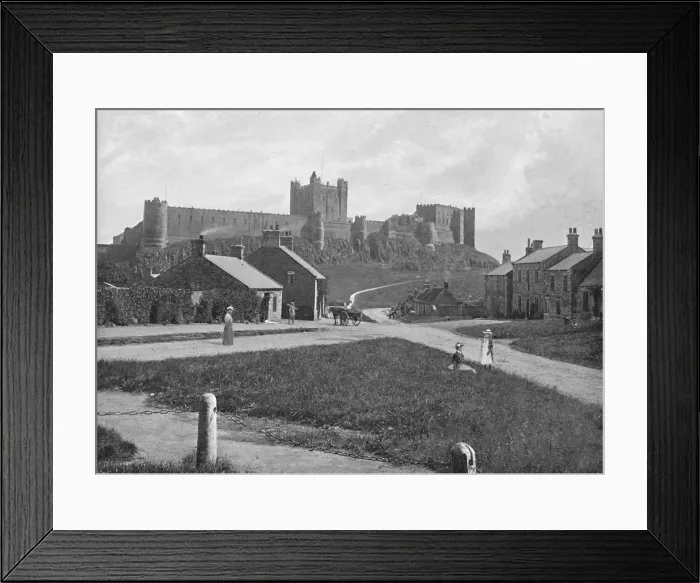 Framed Print : Bamborough Castle, from the village, c1896 Framed Print : Bamborough Castle, from the village, c1896