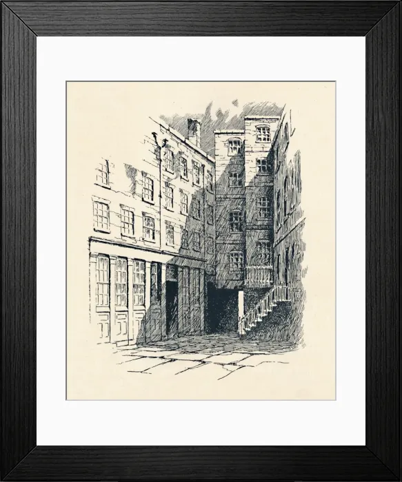 Framed Print : The Cheshire Cheese Tavern - Wine Office Court, Fleet Street, 1907. Artist: F Framed Print : The Cheshire Cheese Tavern - Wine Office Court, Fleet Street, 1907. Artist: F