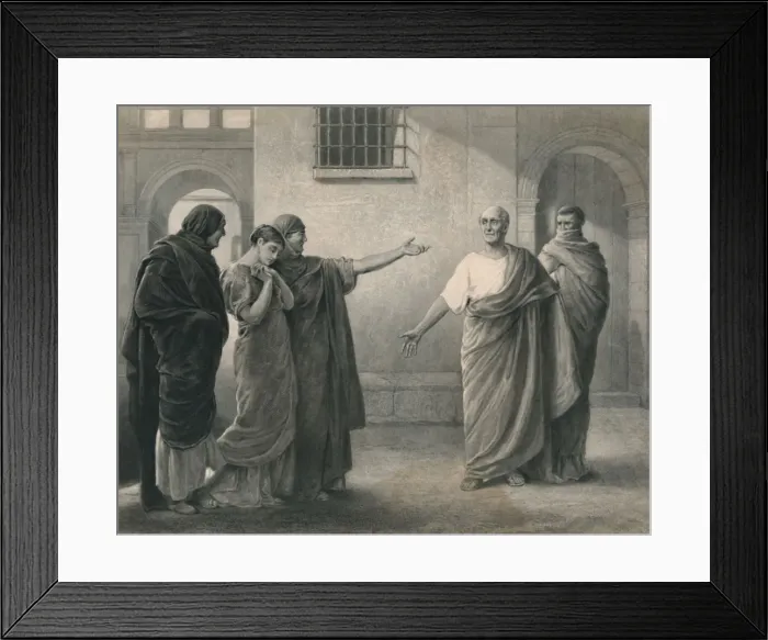 Framed Print : Volumnia Reproaching Brutus and Sicinius (Coriolanus), c1870. Artist: J Stephenson Framed Print : Volumnia Reproaching Brutus and Sicinius (Coriolanus), c1870. Artist: J Stephenson