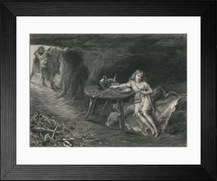 Framed Print : Imogen in the Cave (Cymbeline), c1870. Artist: David Desvachez Framed Print : Imogen in the Cave (Cymbeline), c1870. Artist: David Desvachez