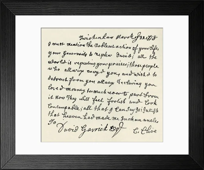 Framed Print : Facsimile of autograph letter by Kitty Clive, 1907 Framed Print : Facsimile of autograph letter by Kitty Clive, 1907