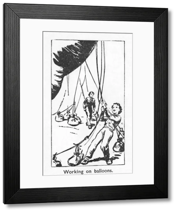 Framed Print : Working on balloons, 1940