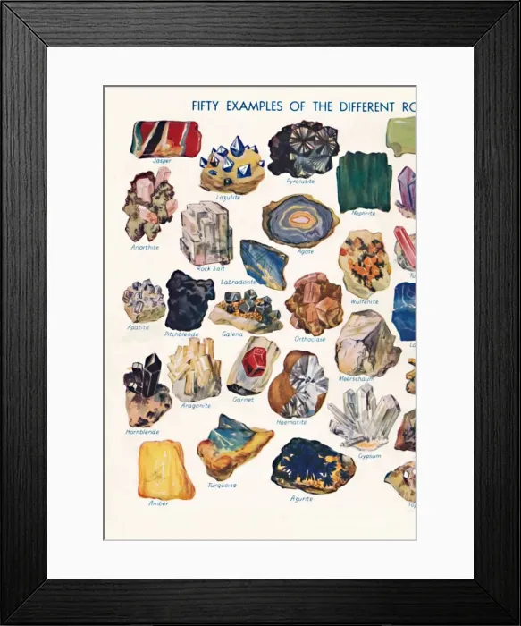 Framed Print : Examples of the Different Rocks That Make Up The Earths Crust, 1935 Framed Print : Examples of the Different Rocks That Make Up The Earths Crust, 1935