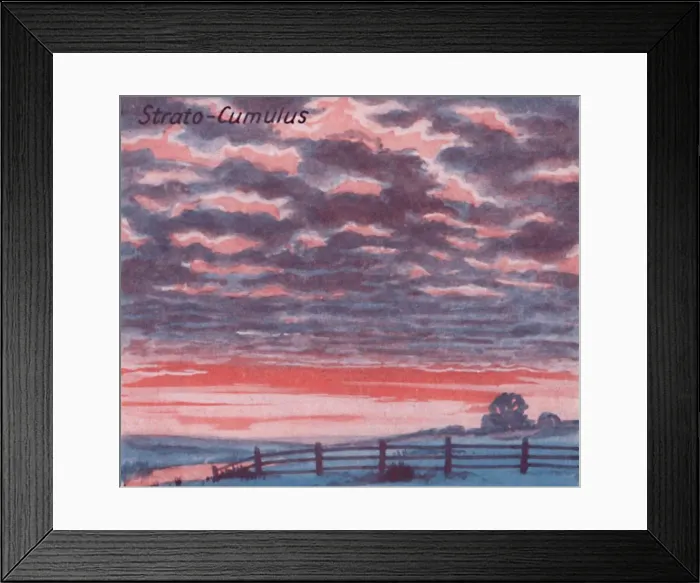 Framed Print : Strato-Cumulus - A Dozen of the Principal Cloud Forms In The Sky, 1935 Framed Print : Strato-Cumulus - A Dozen of the Principal Cloud Forms In The Sky, 1935