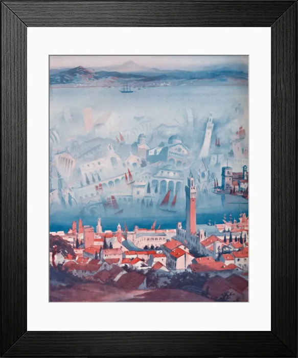 Framed Print : The Strange Fata Morgana Seen in Sicily, 1935 Framed Print : The Strange Fata Morgana Seen in Sicily, 1935