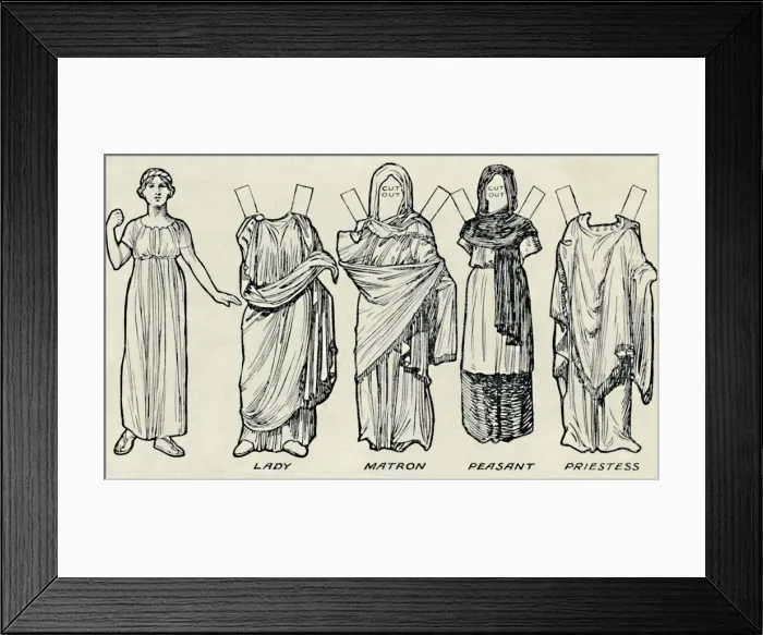 Framed Print : The Gallery of Historic Costume: What The Britons and Romans Used To Wear, c1934