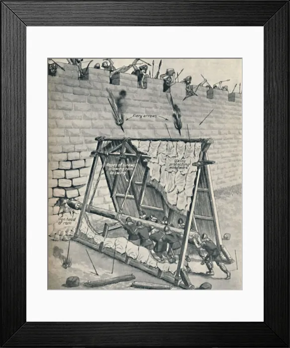Framed Print : Saxons Battering Down A City Wall, c1934 Framed Print : Saxons Battering Down A City Wall, c1934