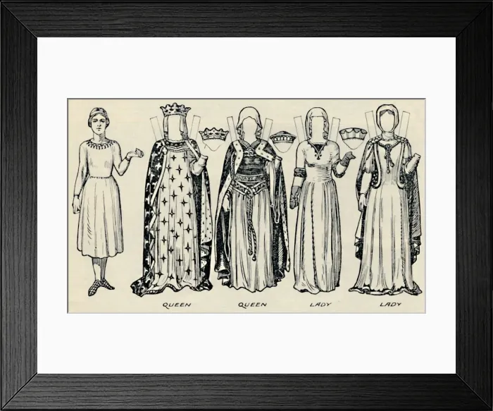 Framed Print : The Gallery of British Costume: What Men and Women Wore In Henry IIIs Time, c1934 Framed Print : The Gallery of British Costume: What Men and Women Wore In Henry IIIs Time, c1934