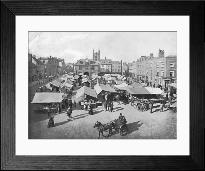 Framed Print : Market-Place, Peterborough, c1896. Artist: H Marriott Framed Print : Market-Place, Peterborough, c1896. Artist: H Marriott