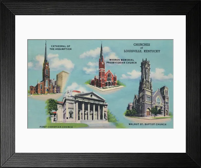 Framed Print : Churches of Louisville, Kentucky, 1942. Artist: Caufield & Shook Framed Print : Churches of Louisville, Kentucky, 1942. Artist: Caufield & Shook