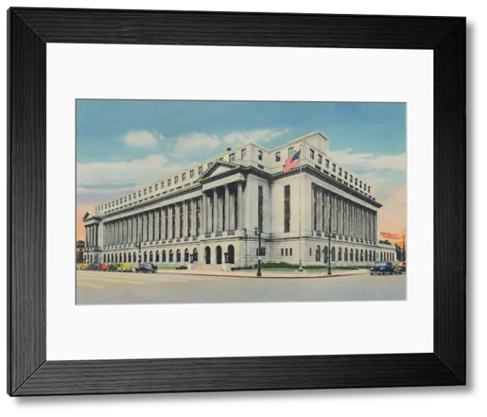 Framed Print : U. S. Post Office, 1942. Artist: Caufield & Shook