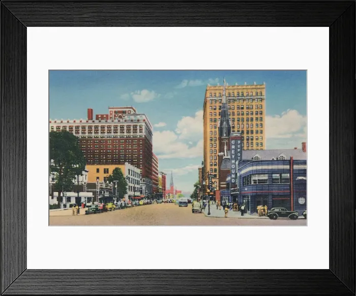 Framed Print : Broadway Looking East, 1942. Artist: Caufield & Shook Framed Print : Broadway Looking East, 1942. Artist: Caufield & Shook