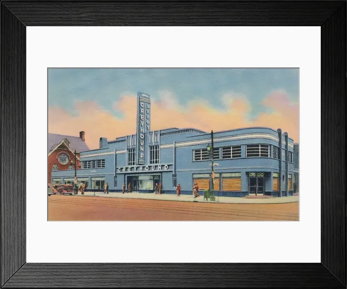 Framed Print : Greyhound Bus Terminal, 1942. Artist: Caufield & Shook Framed Print : Greyhound Bus Terminal, 1942. Artist: Caufield & Shook