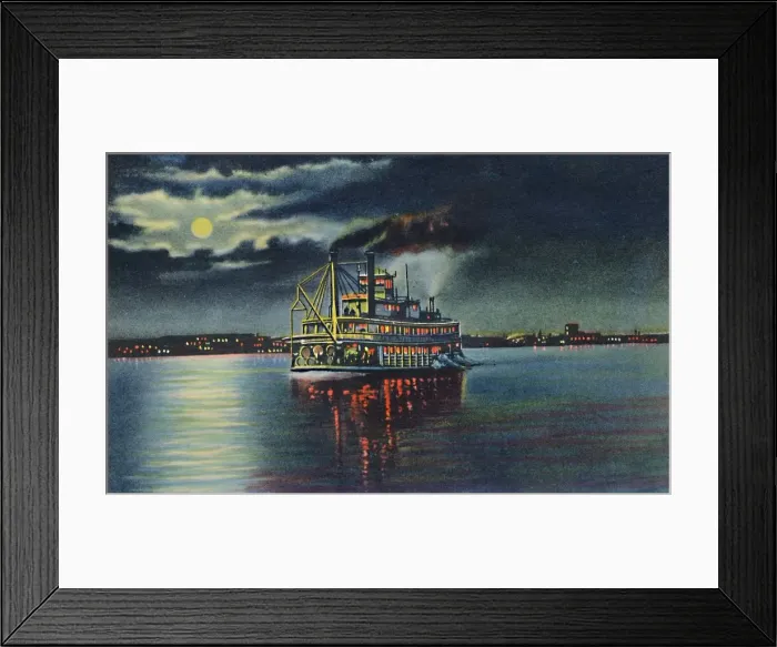 Framed Print : Moonlight on the Ohio River, Louisville, Ky. 1942. Artist: Caufield & Shook Framed Print : Moonlight on the Ohio River, Louisville, Ky. 1942. Artist: Caufield & Shook