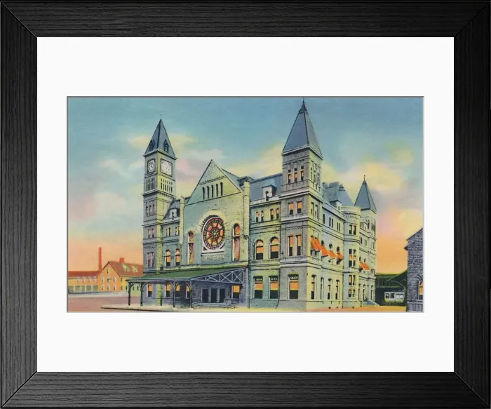 Framed Print : Union Station, 10th and Broadway, 1942. Artist: Caufield & Shook Framed Print : Union Station, 10th and Broadway, 1942. Artist: Caufield & Shook