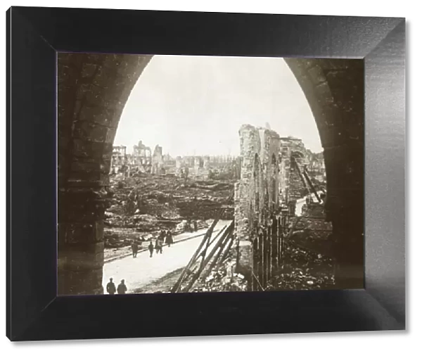 Ypres in ruins, Flanders, Belgium, c1914-c1918