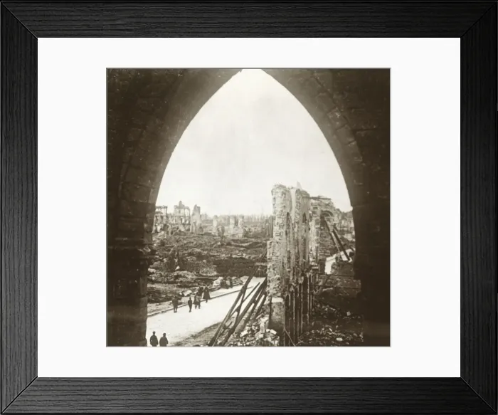Framed Print : Ypres in ruins, Flanders, Belgium, c1914-c1918 Framed Print : Ypres in ruins, Flanders, Belgium, c1914-c1918