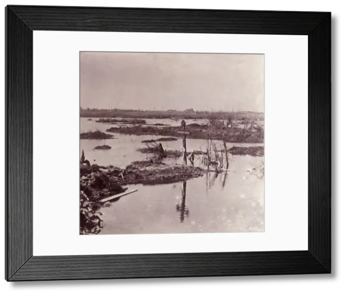 Framed Print : Flooding, Flanders, Belgium, c1914-c1918 Framed Print : Flooding, Flanders, Belgium, c1914-c1918