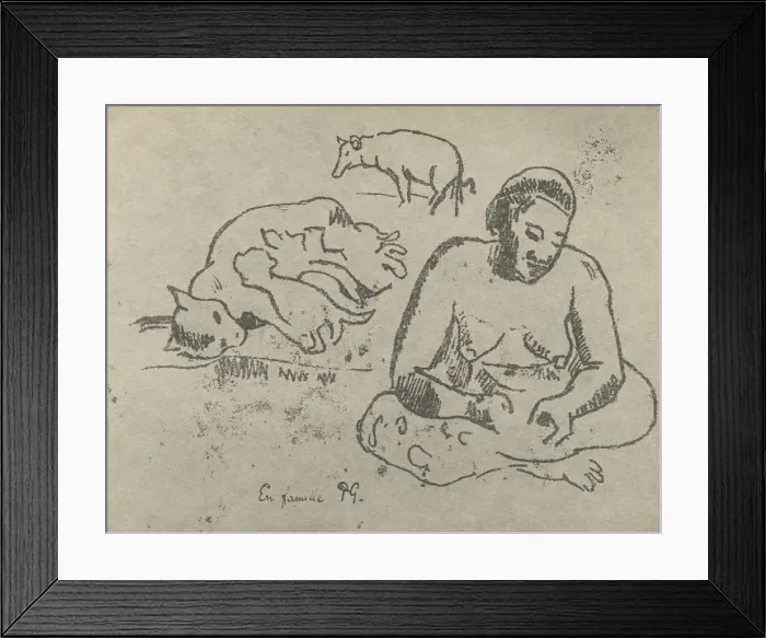 Framed Print : At Home, 1936. Artist: Paul Gauguin Framed Print : At Home, 1936. Artist: Paul Gauguin