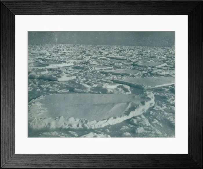 Framed Print : Heavy Pack in which the Ship Was Held Up, 1912, (1913). Artist: Herbert Ponting Framed Print : Heavy Pack in which the Ship Was Held Up, 1912, (1913). Artist: Herbert Ponting