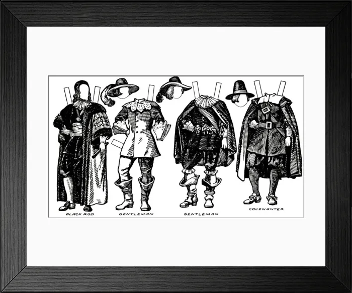 Framed Print : The Great Gallery of Historic Costume: Some Dresses of Charles The Firsts Time, c1934 Framed Print : The Great Gallery of Historic Costume: Some Dresses of Charles The Firsts Time, c1934