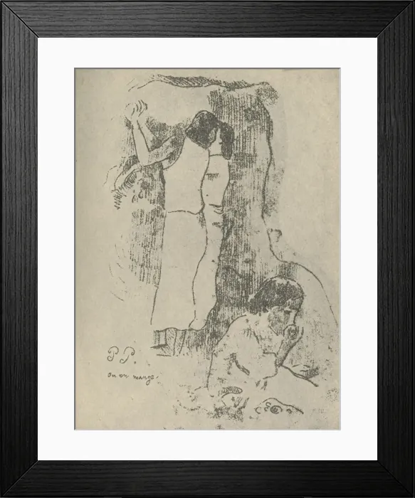 Framed Print : Eating, 1936. Artist: Paul Gauguin Framed Print : Eating, 1936. Artist: Paul Gauguin