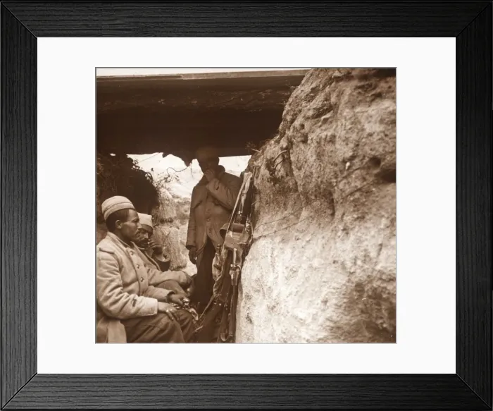 Framed Print : North African infantry in trenches, c1914-c1918 Framed Print : North African infantry in trenches, c1914-c1918