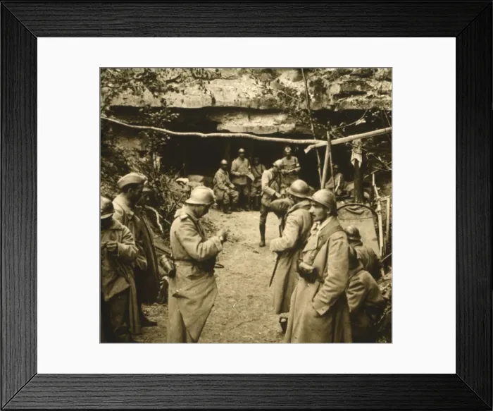 Framed Print : Caves, Mennevilliers, France, c1914-c1918 Framed Print : Caves, Mennevilliers, France, c1914-c1918