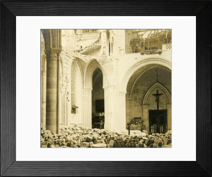 Framed Print : Soissons Cathedral, Soissons, northern France, c1914-c1918 Framed Print : Soissons Cathedral, Soissons, northern France, c1914-c1918