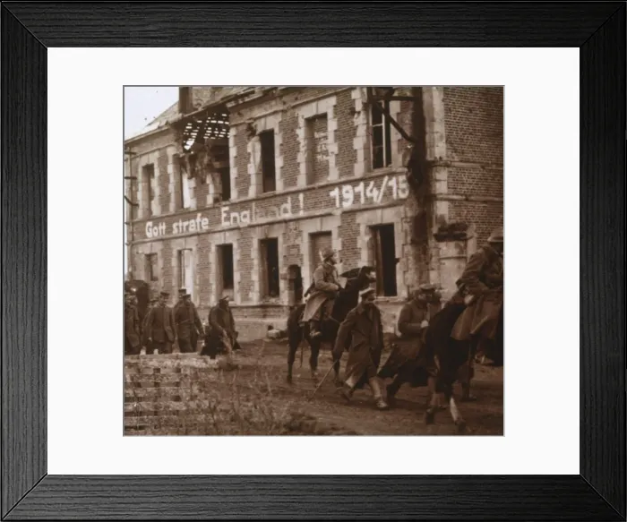 Framed Print : May God punish England, Bucy-le-Long, northern France, c1914-c1918 Framed Print : May God punish England, Bucy-le-Long, northern France, c1914-c1918
