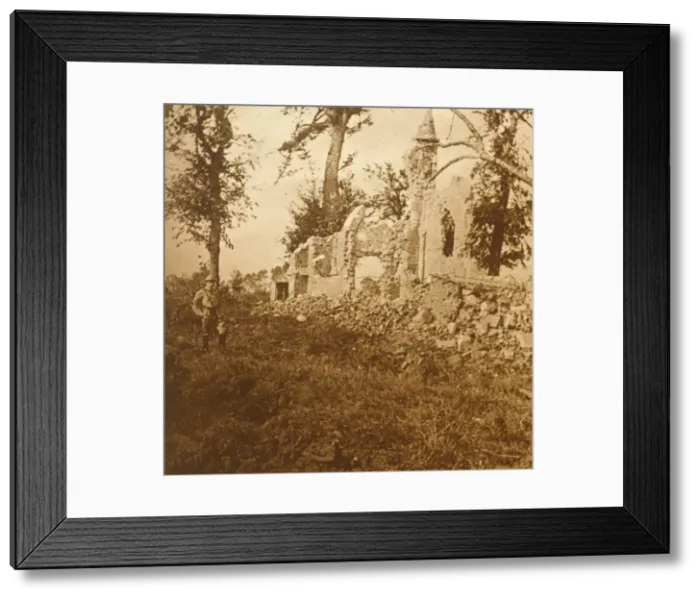 Framed Print : Ruined chapel, 1914-c1918 Framed Print : Ruined chapel, 1914-c1918