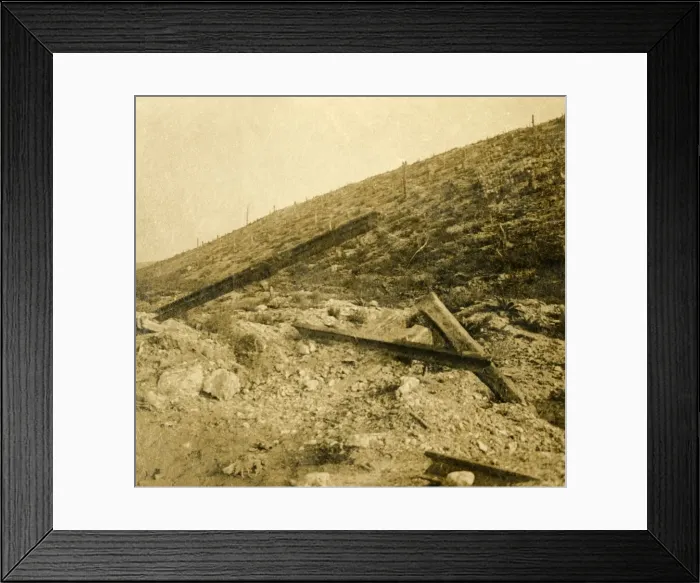 Framed Print : Area surrounding the fort at Douaumont, northern France, c1914-c1918 Framed Print : Area surrounding the fort at Douaumont, northern France, c1914-c1918