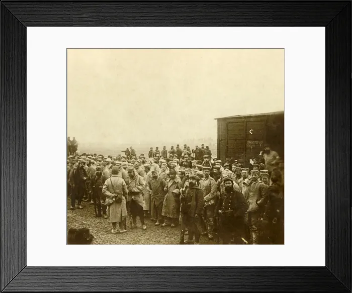 Framed Print : Prisoners at Perthes les Hurlus, northern France, c1914-c1918 Framed Print : Prisoners at Perthes les Hurlus, northern France, c1914-c1918