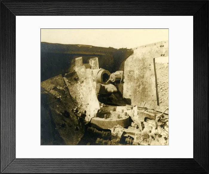 Framed Print : Interior of a tank which has been torn open, c1914-c1918 Framed Print : Interior of a tank which has been torn open, c1914-c1918