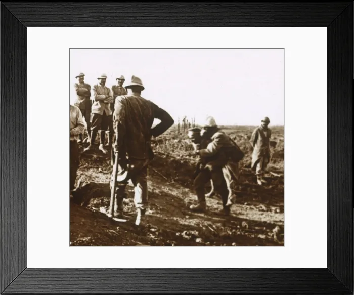 Framed Print : Wounded soldier, Haute Chevauchee, northern France, c1914-c1918 Framed Print : Wounded soldier, Haute Chevauchee, northern France, c1914-c1918