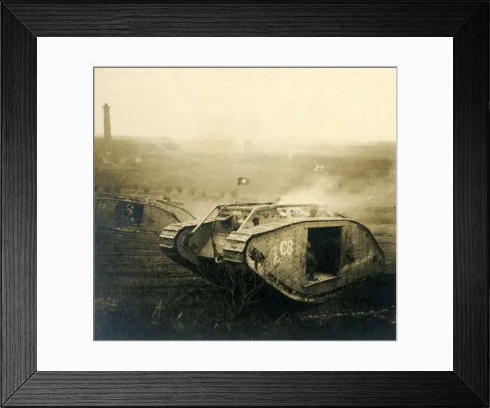 Framed Print : Tank on the move, c1914-c1918 Framed Print : Tank on the move, c1914-c1918