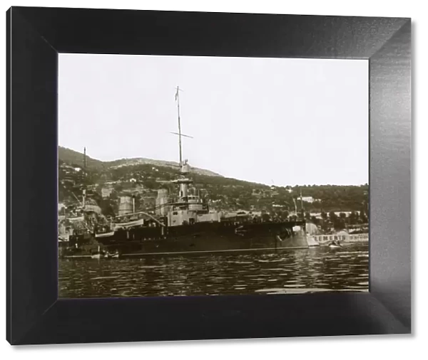 Battleship at Villefranche, France, c1914-c1918