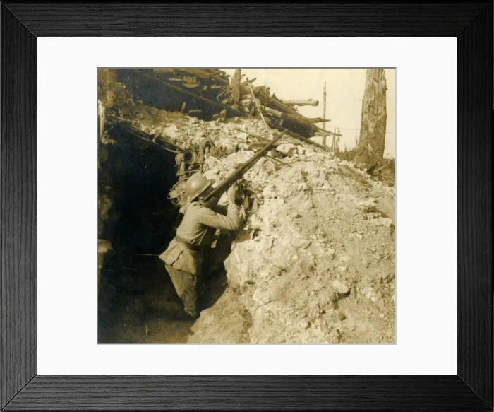 Framed Print : Anti-aircraft firing using machine gun, c1914-c1918