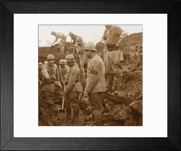 Framed Print : Trenches, Quennevieres, northern France, c1914-c1918 Framed Print : Trenches, Quennevieres, northern France, c1914-c1918