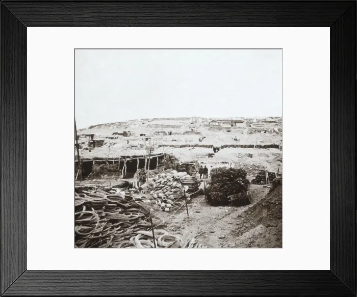 Framed Print : Supplies depot, Massiges, northern France, c1914-c1918 Framed Print : Supplies depot, Massiges, northern France, c1914-c1918