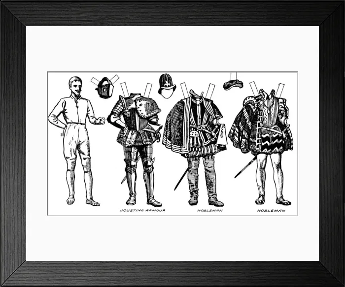 Framed Print : The Great Gallery of Costume: Varied Dresses Worn in the Days of Elizabeth, c1934 Framed Print : The Great Gallery of Costume: Varied Dresses Worn in the Days of Elizabeth, c1934