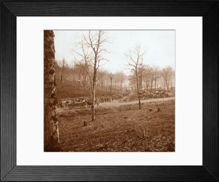 Framed Print : Column of troops, Genicourt, northern France, c1914-c1918 Framed Print : Column of troops, Genicourt, northern France, c1914-c1918