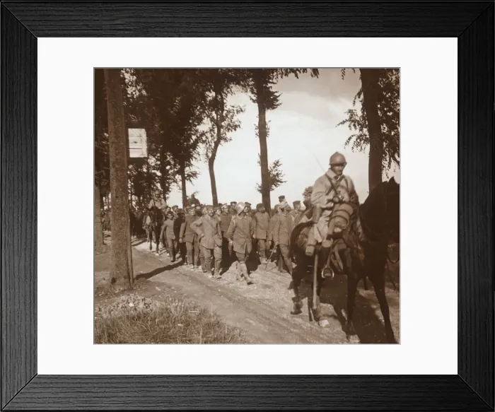 Framed Print : Prisoners at Catenoy, Oise, northern France, c1914-c1918 Framed Print : Prisoners at Catenoy, Oise, northern France, c1914-c1918