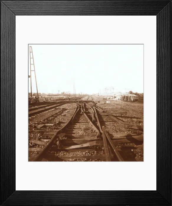 Framed Print : Destroyed railway tracks, Roeselare, Flanders, Belgium, c1914-c1918 Framed Print : Destroyed railway tracks, Roeselare, Flanders, Belgium, c1914-c1918