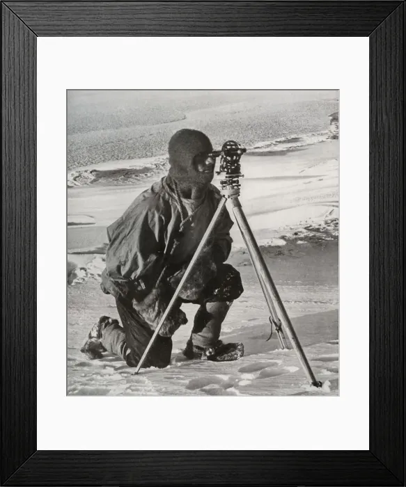 Framed Print : Lieut. E. R. G. R. Evans Surveying With The Four-Inch Theodolite, October 1911, (1913) Framed Print : Lieut. E. R. G. R. Evans Surveying With The Four-Inch Theodolite, October 1911, (1913)