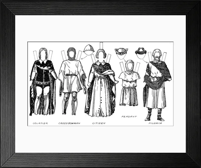 Framed Print : The Great Gallery of British Costume: Dress Worn In Edward The Thirds Reign, c1934 Framed Print : The Great Gallery of British Costume: Dress Worn In Edward The Thirds Reign, c1934
