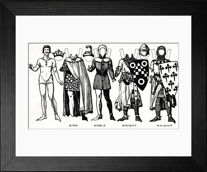 Framed Print : The Gallery of British Costume: Dress Worn in the Reign of the First Edward, c1934 Framed Print : The Gallery of British Costume: Dress Worn in the Reign of the First Edward, c1934