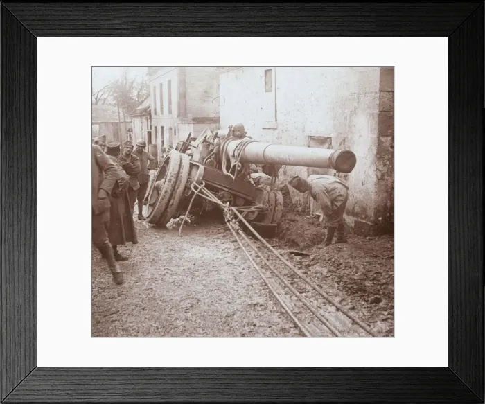 Framed Print : Moving heavy artillery, Genicourt, northern France, c1914-c1918 Framed Print : Moving heavy artillery, Genicourt, northern France, c1914-c1918
